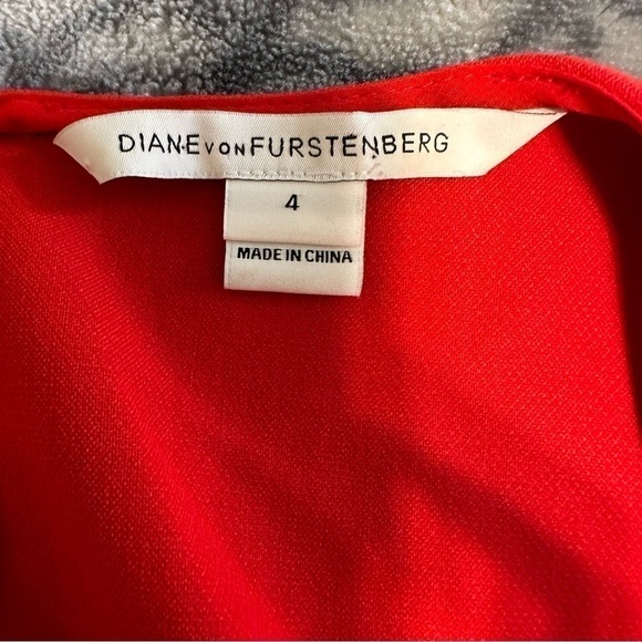 Diane von Furstenberg Paloma Scoop-Neck Flare Dress size 4 red - Picture 5 of 14